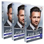 FYNE - Medium Brown Permanent Hair Colour | Pack of 3 | Grey Hair Colouring for Men with Comb Applicator Included | Natural-Look Hair Dye | No Mixing Ready to Apply | Ammonia and Cruelty-Free