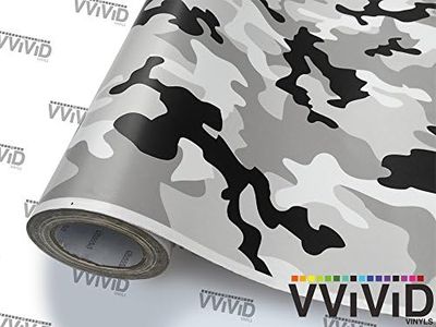 VViViD Snow Camouflage Vinyl Car Wrap Adhesive Decal DIY Air Release Roll (1ft x 5ft)