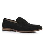 Ferro Aldo Dylan MFA19671 Classic Moc-Toe Penny Loafers for Men, Black Suede, 10