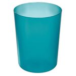 iDesign Finn Round Plastic Trash Can, Compact Waste Basket Garbage Can for Bathroom, Bedroom, Home Office, Dorm, College - Teal Blue