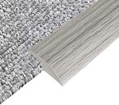 10Ft Floor Transition Strip, Self Adhesive Carpet Edging Trim Strip, Threshold Strips for Threshold Height Less Than 5 mm (Gray Wood Grain)