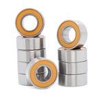 MR105-2RS Precision Ball Bearing 5x10x4mm Compatible with Traxxas 5115,5x10mm ABEC-3 Rubber Sealed Ball Bearings (Pick of 10pcs) (Orange)