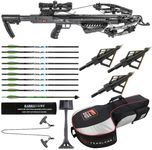 Killer Instinct Burner 415 FPS Crossbow Package with Crossbows Slayer Crossbow Case, 20-Inch Crossbow Bolts (6-Pack), Deadstop Decocking Bolt and 100-Grain Hunting Broadheads (3-Pack) Bundle (5 Items)