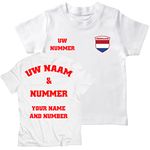 lepni.me Kids T-Shirt Netherlands Football Shirt Your Name and Number - Holland Flag Badge Personalised Jersey Custom Top World Cup Championship (9-11 Years White Multi Color)