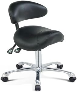 HNKastela Rolling Saddle Chair with Back Support, Height Adjustable Ergonomic Saddle Stool Chair with Wheels for Dental Hygienist,Salon,Esthetician