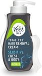 Veet Men Hair Removal Cream 400ml - Hydrating Chest & Body Remover for Smooth, Cut-Free Results, Moisturizing Formula for Delicate Skin