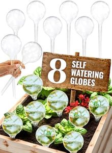 GARDENBRO 8 pc Plant Watering Globes Large Plastic - Automatic Plant Waterer Set Include Plant Accessories for Indoor and Outdoor Pots - Set of 8