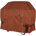 NettyPro Outdoor BBQ Grill Cover 60 Inch 3-4 Burner Waterproof Heavy Duty Patio Barbecue Cover for Weber, Char-Broil, Brinkmann, Jenn Air, Nexgrill Grills and More, Brown