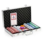 Cartamundi Maverick Texas Hold'em Poker Set, 300 Piece in Aluminium Case with 11.5g Heavyweight Poker Chips, 2 Decks of Playing Cards, Dealer Big Blind and Small Blind Buttons and 5 Dice, Grey