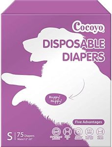 COCOYO Disposable Dog Diapers Female, Doggie Diapers Female,Puppy Diapers Female, Super Absorbent, Breathable, Wetness Indicator (Small, 75)