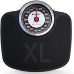 Adamson A27 Scales for Body Weight - Up to 350 LB - Oversize XL Scale 14.6"x14.4" - Anti-Skid Rubber Surface Extra Large Numbers - High Precision Bathroom Scale Analog - Durable with 20-Year Warranty