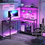 Bestier L Shaped Gaming Desk with P