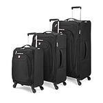 SwissGear Marumo Upright Luggage Collection- 3 Piece Set - Black