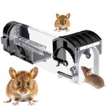 ORILEY Rat Trap Humane Mouse Live Cage Enlarged Reusable & Transparent Smart Rats Mice Catcher No Kill Catch and Release Rodent Traps for Home Garden Warehouse (Pack of 1)