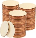 100 Pcs 4 Inch Unfinished Wood Circles Rounds Wooden Circles, Blank Natural Round Wood Slices for Crafts, Painting, Writing, School Project, DIY Supplies, Home Decoration, Coasters Making