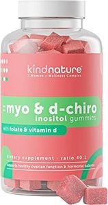 kindnature Myo-Inositol & D-Chiro Inositol Gummies with Vitamin D & Folate - Ideal 40:1 Ratio - Fertility Supplements for Women - Menstrual, Conception, PCOS & Hormone Balance Support - 30 Day Supply