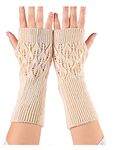 Bold N Elegant Knitted Woollen Warm and Comfortable Fingerless Gloves Thermal Mittens Winter Gloves Accessories Hand Warmer Gloves (Tan Brown)