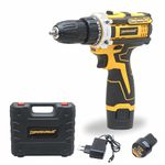 ​​TOMAHAWK® T7400 12V Cordless Screwdriver and Drill Machine - 1350RPM - Reversible switch Multi-Torque Clutch, 10mm Keyless Chuck - 2x1.5Ah Battery with BMC case​