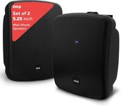 Pyle Outdoor Bluetooth Speakers – Waterproof 5.25” 2-Way Wall/Ceiling Mount Speaker System with Built-in Amplifier, Heavy Duty Grill, Deep Bass Stereo Sound for Patio, Pool, Boat & Indoor Use