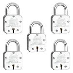 Link® Atoot 75mm Padlocks 5Pcs Set | 2 Crore Key Combinations | Stainless Steel Body | Hardened Shackle | 10 Brass Lever | Made in India | 3 Keys for Each Padlock