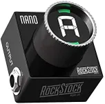 Rock Stock Nano Electric Guitar Tuner Pedal - Compact Chromatic Tuner Foot Pedal Fits on Any Pedalboard - For Acoustic, Electric, Bass Guitar, Mandolin and Other Instruments