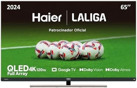 Haier QLED Full Array 4K UHD H65S900UX 65'', Smart TV, Google TV, Dolby Atmos y Dolby Vision, HDR 10, Smart Remote Control, Google Assistant, Bluetooth 5.1, DBX TV, HDMI 2.1 x 4, Sin Marcos, 2024
