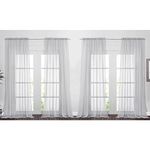 NICETOWN Sheer Curtains for Living Room Extra Long, Rod Pocket Decorative Soft Sheer Panels Elegant Window Treatments for Home Decor, W60 x L95, Set of 4, Light Grey