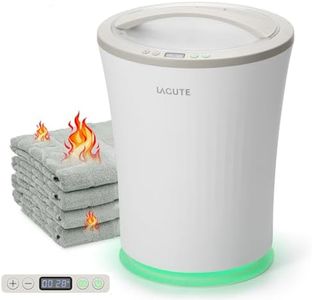 Lagute Warmers Bucket for Bathroom with Timer 24 Hours Delay Time, Hot Towel Heater with Warning Alarm RGB Light, Greige