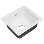 American Standard 77SB16180.308 Delancey 18 x 16 Single Bowl Cast Iron Kitchen Sink, White, 18 x 16 inch