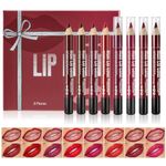 Beteligir 8 Colors Matte LipLiner Set, Long Lasting Lip Liner Pencil with Sharppens, Matte Lip Crayon Smooth and Soft, Non-Dry, Easy to Use, Cruelty free (01)