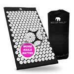 BED OF NAILS Original Acupressure Mat — Premium Acupuncture Mat with 8,820 Nails — Massage Mat for Wellness, Increased Energy, Back Pain Relief, Relaxation, 74 x 41 x 2 cm, Carry Bag, Jet Black