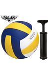 ASSC Premium PVC Volleyball Size -5 with Air Pump Official Size and Weight (Pack of 1) Multicolour