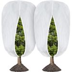 2 Packs Winter Plant Covers - 1.6x1.8M Large Plant Freeze Protection Cover Bags - Garden Frost Blankets with Zipper Drawstring Protecting Fruit Tree Potted Plants from Freezing Animals Eating