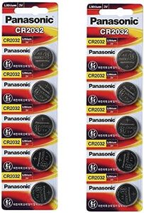 Panasonic CR2032 3V Lithium Battery 2PACK X (5PCS) =10 Single Use Batteries