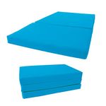 D&D Futon Furniture Shikibuton Tri-Folded Bed, High Density 1.8 lbs Foam, Twin Size, Full, Queen Folding Mattresses. (Full Size 4x54x75, Turquoise)