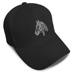 Speedy Pros Baseball Cap Horse Riding Equestrian Embroidery Acrylic Dad Hats for Men & Women Strap Closure Black Design Only