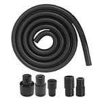 10 Foot Long Dust Collection Power Tool Hose Kit with 5 Fittings/Attachments for Multiple Types/Brands of Power Tools and Work Shop Vacuums