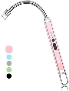 Candle Lighter, Upgraded USB Electric Lighter, Rechargeable Arc Lighter with LED Display, 360Ã‚° Flexible Neck Flameless Grill Long Lighters for Candle Aromatherapy Camping BBQ Gas Stoves