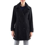 alpine swiss Norah Womens Wool Blend Double Breasted Peacoat Black XL