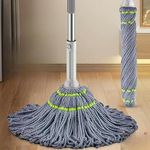 AASTIK Self Wringing Squeeze Twist Mop, Microfiber Twisting Mop, Extendable Stainless Steel Handle, Reusable Household Cleaning Supplies, Home, Office, Shop, Factory, Hospital, Cleaning Mop