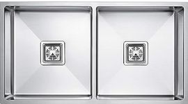 A ASTTONUS 304 42X20 Double Bowl Stainless Steel Kitchen Sink (42X20-Inch, Silver Color)