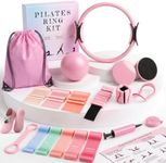 POVAVCX 22 PCS At Home Pilates Kit for Women, Pilates Equipment with 14.5" Pilates Ring and Ball, Ankle Weights, Bands, Slider, Stretch Ring, Grip Socks, Pilates Set Essentials for Starter Workouts
