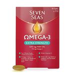 Seven Seas Omega-3 Fish Oil Extra Strength, One-A-Day, Vitamin D, 1250 mg Fish Oil, 750 Mg Omega-3 + 250 mg, 30 High Strength Tablets