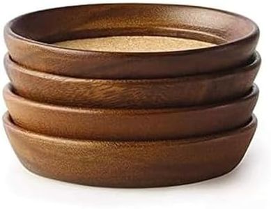 Kamenstein 4 Piece Set, Natural Acacia Wood and Cork Stackable Coasters, Set of 4