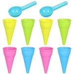 Kisangel 10pcs Outdoor Beach Toys Plastic Ice Cream Cones Scoop Set Kids Sand Mold Toys Seaside Play Sand Toys for Children Toddler (Random Color)