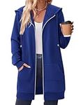 Zeagoo Women Casual Zip Up Fleece Hoodies Tunic Sweatshirt Long Hoodie Jacket