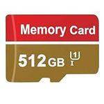 Memory Card 512GB High Speed Memory Cards Large Capacity TF Card Portable Memory Carte for Storage Phone, Tablet, Drone, Full HD Video Recording (Gold)