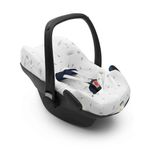 Dooky Baby Car Seat Cover 0+ White – Universal Breathable Cotton Infant Seat Protector, Sweat Absorbent, Washable Liner for Newborns & Infants