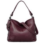 YALUXE Women's Genuine Leather Shoulder Bag Slouchy Handbag Purse Crossbody Bag