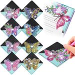 8 Pcs Diamond Corner Bookmarks, 5D Butterfly Style Diamond Art Corner Bookmarks DIY Painting Page Bookmarks for Book Lovers Women Girls Presents Christmas Birthday Arts Crafts Supplies